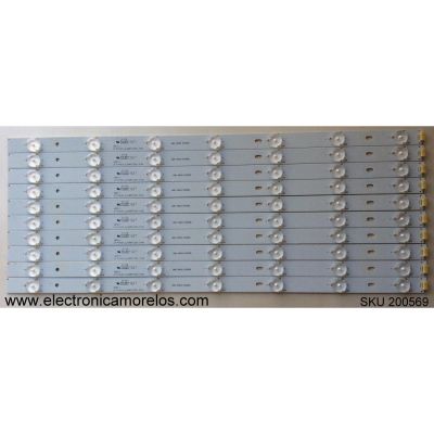 KIT DE LED'S PARA TV RCA ((10 PIEZAS)) / NUMERO DE PARTE JL.D4871235-31AS / 01.JL.D4871235-31AS / 5117B / E465853 / PANEL ST4761B01-5-12V / MODELOS SLD48G45RQ / LED48G45RQ / LED48G45RQ 4531-LE48G45-A2